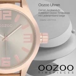 Oozoo Damen Armbanduhr Timepieces Analog Leder beige UOC1101A