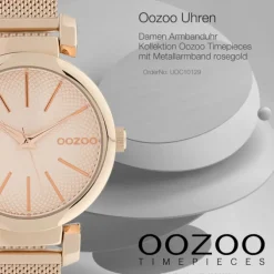 Oozoo Damen Armbanduhr Timepieces Analog Metall rosegold UOC10129