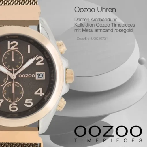 Oozoo Damen Armbanduhr Timepieces Analog Metall rosegold UOC10731