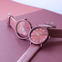 Oozoo Damen Armbanduhr Timepieces Analog Leder rot pink UOC10449