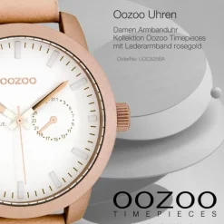 Oozoo Damen Armbanduhr Timepieces Analog Leder rosegold UOC8256A