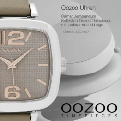 Oozoo Damen Armbanduhr Timepieces Analog Leder beige UOC9182A