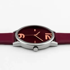 Oozoo Damen Armbanduhr Timepieces C10373 Analog Leder weinrot UOC10373