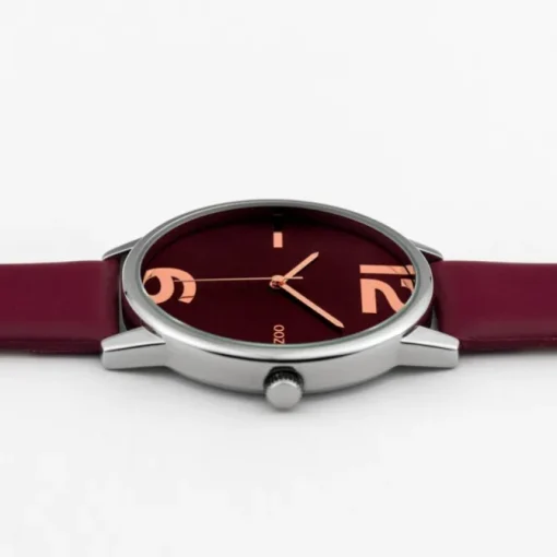 Oozoo Damen Armbanduhr Timepieces C10373 Analog Leder weinrot UOC10373