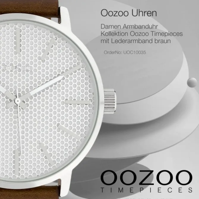 Oozoo Damen Armbanduhr Timepieces Analog Leder braun UOC10035
