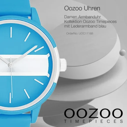 Oozoo Damen Armbanduhr Timepieces Analog Leder blau UOC11188