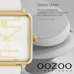 Oozoo Damen Armbanduhr Timepieces Analog Leder weiß UOC10360