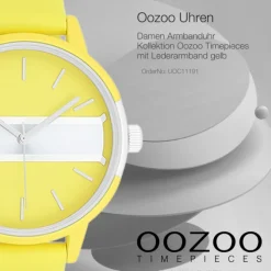 Oozoo Damen Armbanduhr Timepieces Analog Leder gelb UOC11191