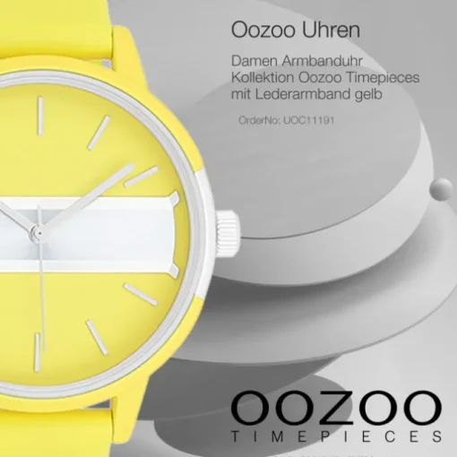 Oozoo Damen Armbanduhr Timepieces Analog Leder gelb UOC11191