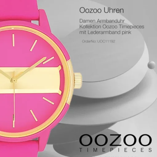 Oozoo Damen Armbanduhr Timepieces Analog Leder pink UOC11192