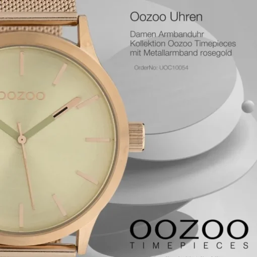 Oozoo Damen Armbanduhr Timepieces Analog Metall rosegold UOC10054