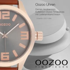 Oozoo Damen Armbanduhr Timepieces Analog Leder braun UOC1106A