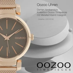 Oozoo Damen Armbanduhr Timepieces Analog Metall rosegold UOC10130