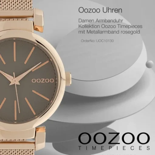 Oozoo Damen Armbanduhr Timepieces Analog Metall rosegold UOC10130