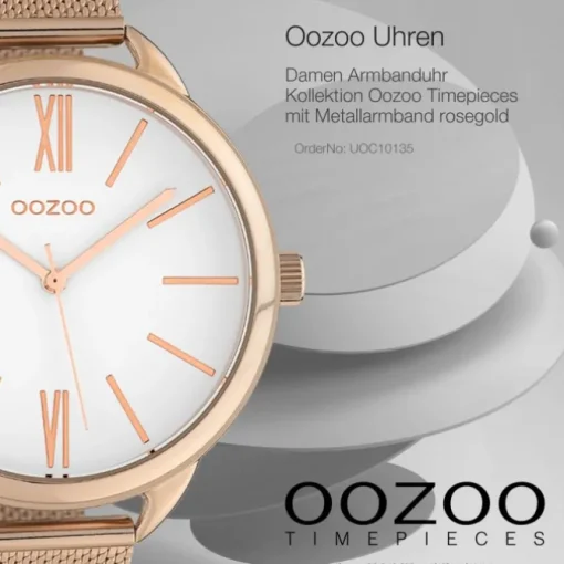 Oozoo Damen Armbanduhr Timepieces Analog Metall rosegold UOC10135