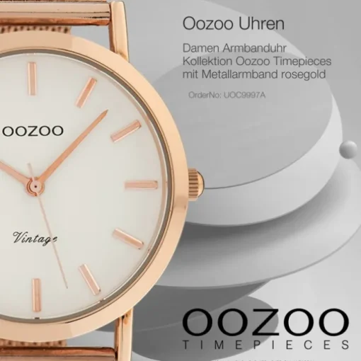 Oozoo Damen Armbanduhr Timepieces Analog Metall rosegold UOC9997A