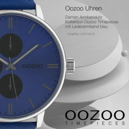 Oozoo Damen Armbanduhr Timepieces Analog Leder blau UOC10310