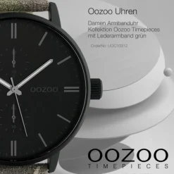 Oozoo Damen Armbanduhr Timepieces Analog Leder grün braun UOC10312