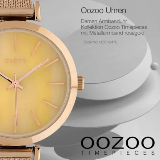Oozoo Damen Armbanduhr Timepieces Analog Metall rosegold UOC10470