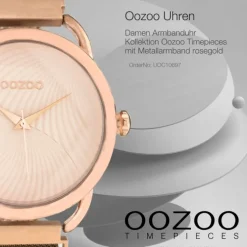 Oozoo Damen Armbanduhr Timepieces Analog Metall rosegold UOC10697