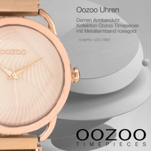 Oozoo Damen Armbanduhr Timepieces Analog Metall rosegold UOC10697
