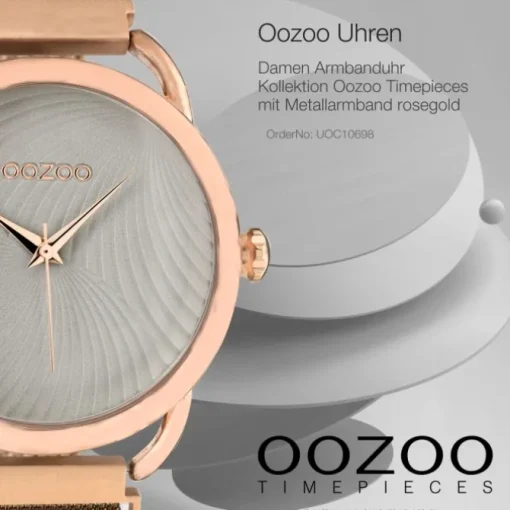 Oozoo Damen Armbanduhr Timepieces Analog Metall rosegold UOC10698