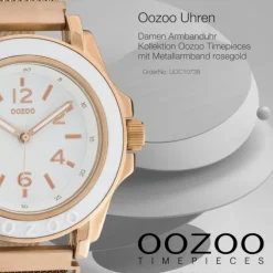 Oozoo Damen Armbanduhr Timepieces Analog Metall rosegold UOC10738