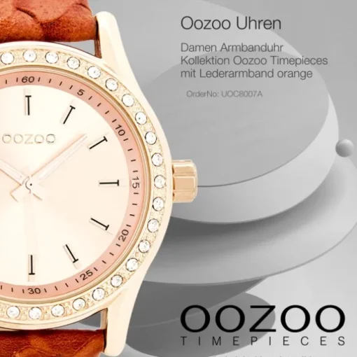 Oozoo Damen Armbanduhr Timepieces Analog Leder orange UOC8007A
