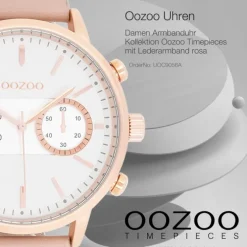Oozoo Damen Armbanduhr Timepieces Analog Leder rosa UOC9056A