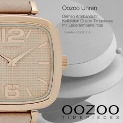 Oozoo Damen Armbanduhr Timepieces Analog Leder rosa UOC9181A