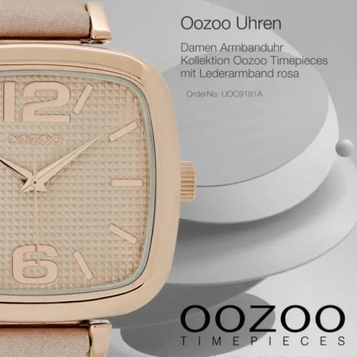 Oozoo Damen Armbanduhr Timepieces Analog Leder rosa UOC9181A