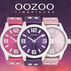 Oozoo Damen Armbanduhr Timepieces Analog Leder silber UOC1082A