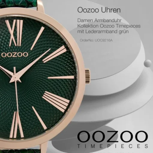 Oozoo Damen Armbanduhr Timepieces Analog Leder grün UOC9216A