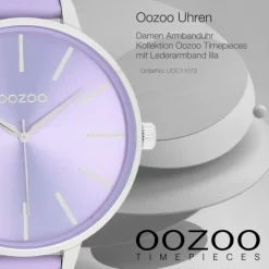 Oozoo Damen Armbanduhr Timepieces Analog Leder lila UOC11072
