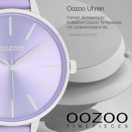 Oozoo Damen Armbanduhr Timepieces Analog Leder lila UOC11072