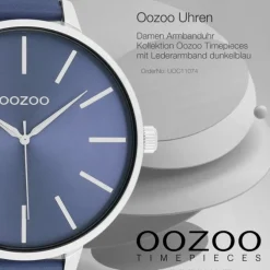 Oozoo Damen Armbanduhr Timepieces Analog Leder dunkelblau UOC11074