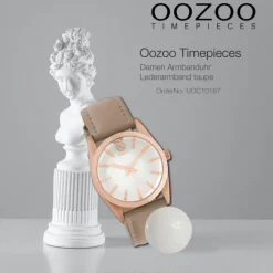 Oozoo Damen Armbanduhr Timepieces Analog Leder taupe hellbraun UOC10187