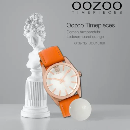 Oozoo Damen Armbanduhr Timepieces Analog Leder orange UOC10188