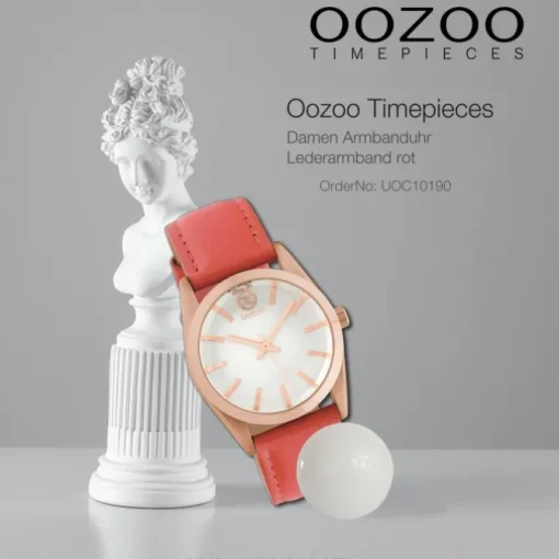 Oozoo Damen Armbanduhr Timepieces Analog Leder rot UOC10190
