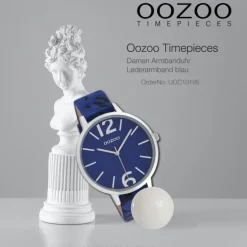 Oozoo Damen Armbanduhr Timepieces Analog Leder blau schwarz UOC10195