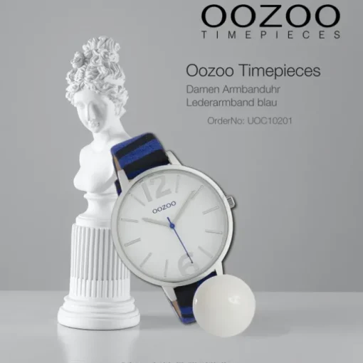 Oozoo Damen Armbanduhr Timepieces Analog Leder blau schwarz UOC10201