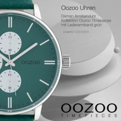 Oozoo Damen Armbanduhr Timepieces Analog Leder grün UOC10313