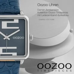 Oozoo Damen Armbanduhr Timepieces Analog Leder dunkelblau UOC10366