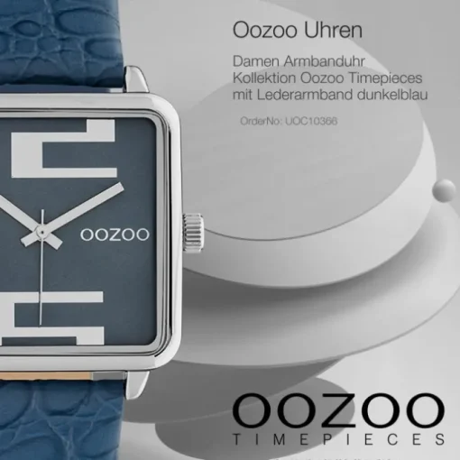 Oozoo Damen Armbanduhr Timepieces Analog Leder dunkelblau UOC10366