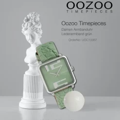 Oozoo Damen Armbanduhr Timepieces Analog Leder grün UOC10367
