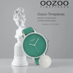 Oozoo Damen Armbanduhr Timepieces Analog Leder grün UOC10406