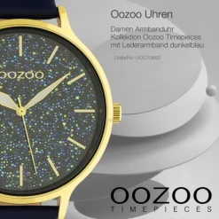 Oozoo Damen Armbanduhr Timepieces Analog Leder dunkelblau UOC10662