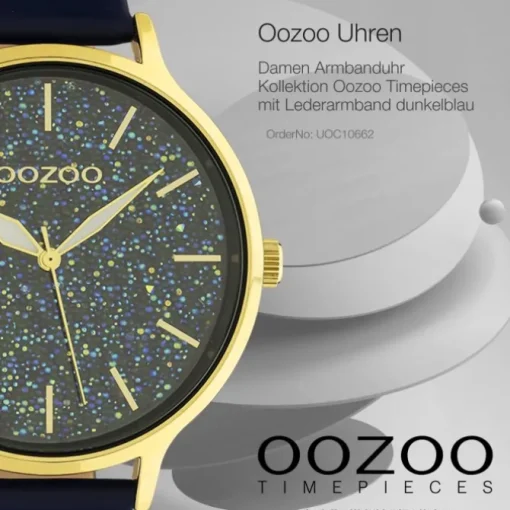 Oozoo Damen Armbanduhr Timepieces Analog Leder dunkelblau UOC10662