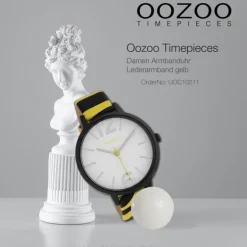 Oozoo Damen Armbanduhr Timepieces Analog Leder gelb schwarz UOC10211