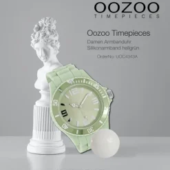 Oozoo Damen Armbanduhr Timepieces Analog Silikon hellgrün UOC4343A